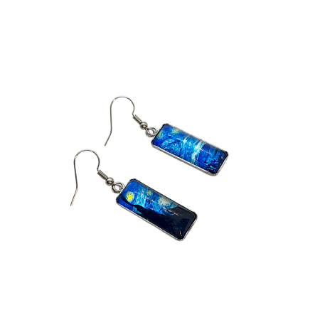 earrings steel silver klimt night with stars1